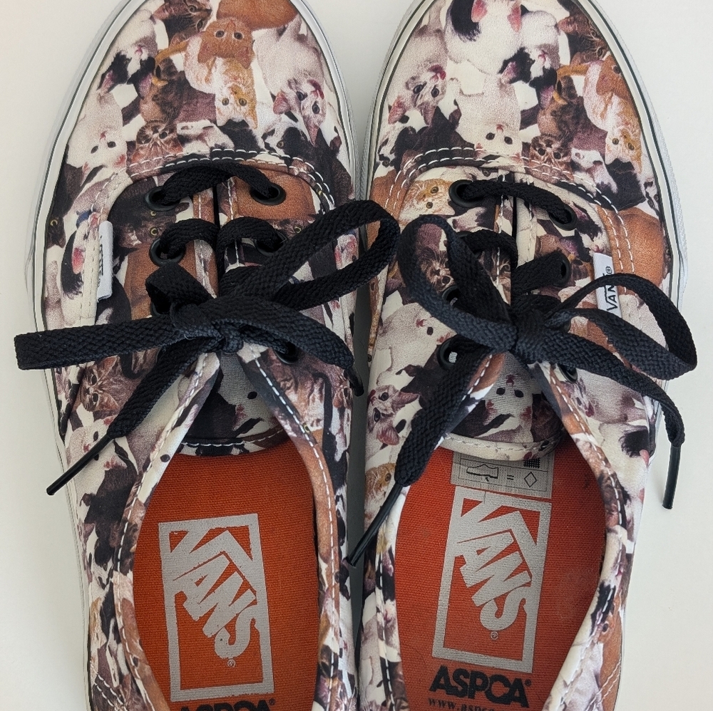 Vans | Authentic Limited Edition ASPCA Kitty Cat Print Sneakers Women's Size 7.5